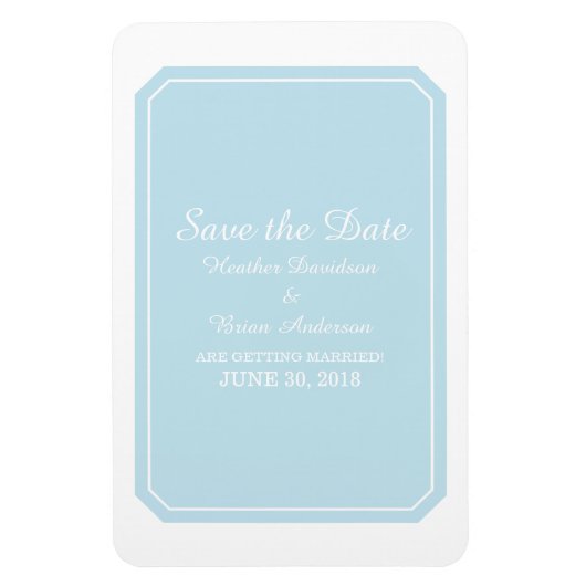 Blau einfach elegant Save the Date Magnet (Vertikal)