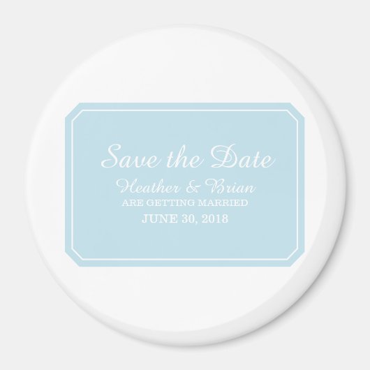 Blau einfach elegant Save the Date Magnet (Vorne)
