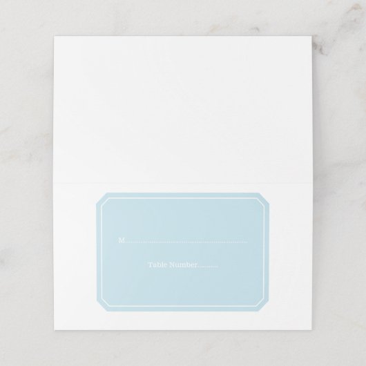 Blau Einfach elegante Platzkarten (Außenseite Aufgefaltet)