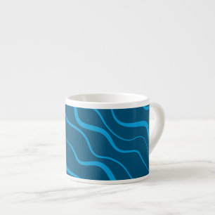 Blau, einfach, modern, coole Wellenabstraktion Espressotasse