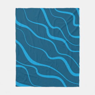 Blau, einfach, modern, coole Wellenabstraktion Fleecedecke