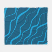 Blau, einfach, modern, coole Wellenabstraktion Fleecedecke (Vorderseite (Horizontal))