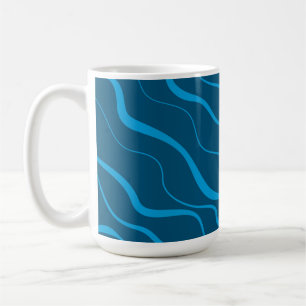 Blau, einfach, modern, coole Wellenabstraktion Kaffeetasse