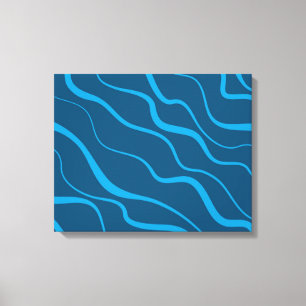 Blau, einfach, modern, coole Wellenabstraktion Leinwanddruck