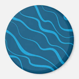 Blau, einfach, modern, coole Wellenabstraktion Magnet