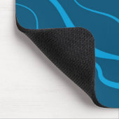 Blau, einfach, modern, coole Wellenabstraktion Mousepad (Ecke)