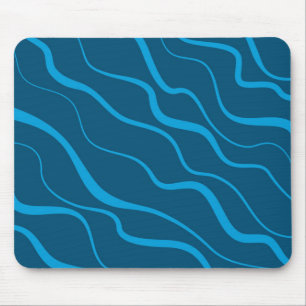 Blau, einfach, modern, coole Wellenabstraktion Mousepad