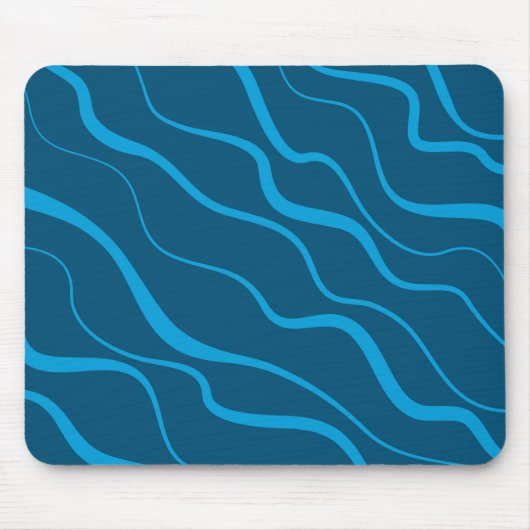Blau, einfach, modern, coole Wellenabstraktion Mousepad (Vorne)