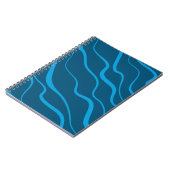 Blau, einfach, modern, coole Wellenabstraktion Notizblock (Linke Seite)