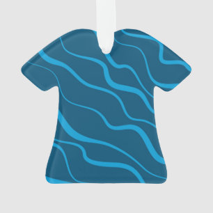 Blau, einfach, modern, coole Wellenabstraktion Ornament