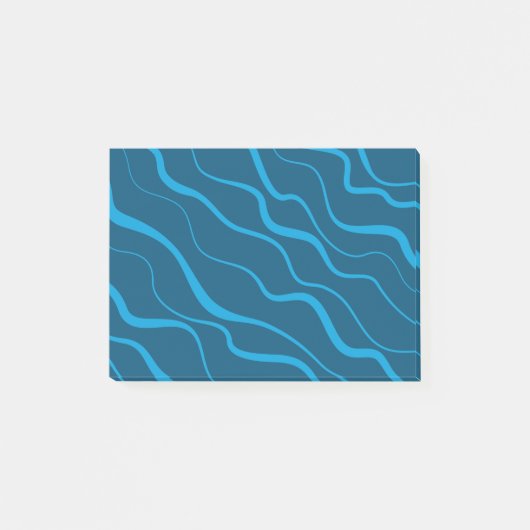 Blau, einfach, modern, coole Wellenabstraktion Post-it Klebezettel (Vorderseite)