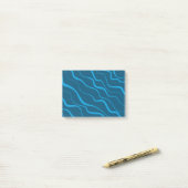 Blau, einfach, modern, coole Wellenabstraktion Post-it Klebezettel (Auf Schreibtisch)