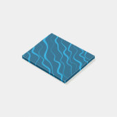 Blau, einfach, modern, coole Wellenabstraktion Post-it Klebezettel (angewinkelt)