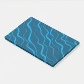 Blau, einfach, modern, coole Wellenabstraktion Post-it Klebezettel (angewinkelt)