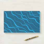 Blau, einfach, modern, coole Wellenabstraktion Post-it Klebezettel (Auf Schreibtisch)