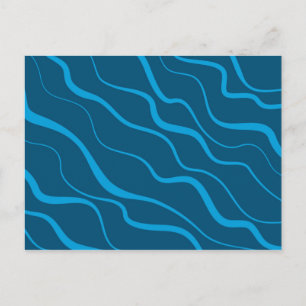 Blau, einfach, modern, coole Wellenabstraktion Postkarte