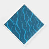 Blau, einfach, modern, coole Wellenabstraktion Serviette (Ecke)