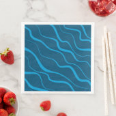 Blau, einfach, modern, coole Wellenabstraktion Serviette (Beispiel)