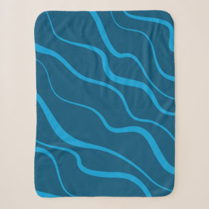 Blau, einfach, modern, coole Wellenabstraktion Sherpadecke