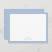 Blau | Einfache Herz-Personalisiert Stationierung Mitteilungskarte (Vorne/Hinten)