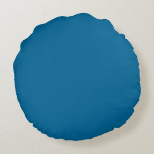 Blau einfarbig massiv rundes kissen