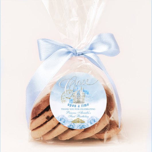 Blau einmal auf einmal Prinzessin Runder Aufkleber