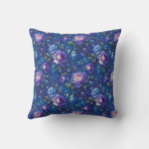 Blau Elegant Vintage Botanisch Chic Kissen