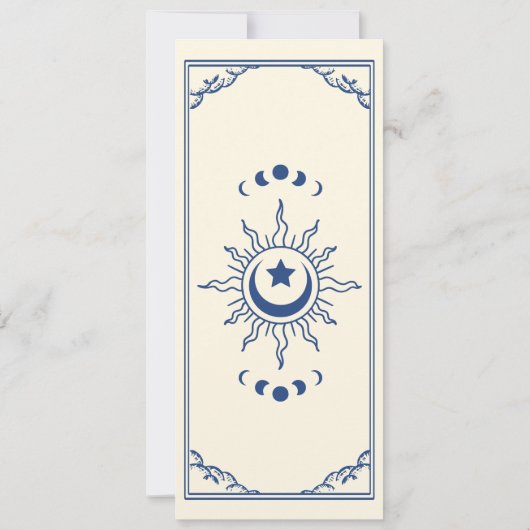 Blau Elegante Mystical Tarot Card Save the Date Einladung (Rückseite)