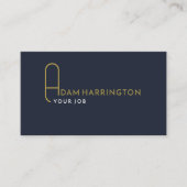 Blau | Elegante Standard QR Code Business Card Visitenkarte (Vorderseite)