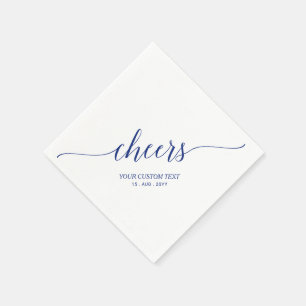 Blau   Elegante stilvolle Beschriftung Prost Party Serviette
