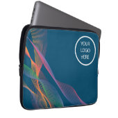 Blau elegantes, farbiges Logo Laptopschutzhülle (Vorne Rechts)