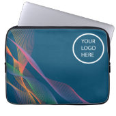 Blau elegantes, farbiges Logo Laptopschutzhülle (Vorderseite)