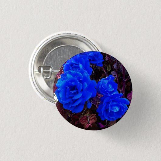 Blau-elektrische Rose Button (Vorne & Hinten)