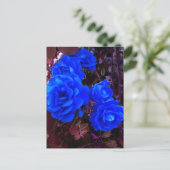 Blau-elektrische Rose Feiertagspostkarte (Stehend Vorderseite)