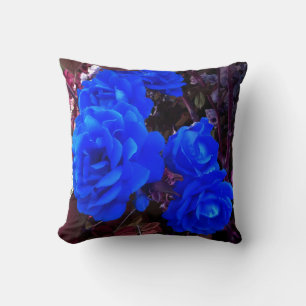 Blau-elektrische Rose Kissen