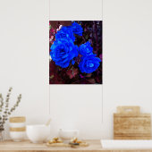 Blau-elektrische Rose Poster (Küche)