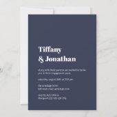 Blau Er Fragte ich sagte Ja Engagement Partei Einladung (Rückseite)