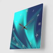 Blau-Erröten Quadratische Wanduhr (Winkel)