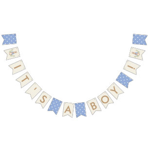 Blau Es ist ein Junge Baby Shower Storybook Hase Wimpelkette