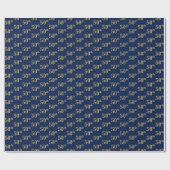 Blau, Falschgold 50. (fünfzigstes) Ereignis Geschenkpapier (Flach)