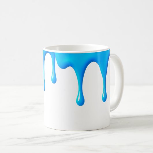 Blau-Farbe auf weißem Grund. Kaffeetasse (VorderseiteRechts)