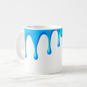 Blau-Farbe auf weißem Grund. Kaffeetasse (Vorderseite Links)