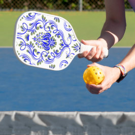 Blau-Farbe Grün und Weiße Damaskus Pickleball Schläger