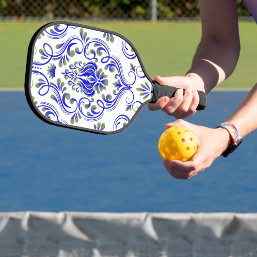 Blau-Farbe Grün und Weiße Damaskus Pickleball Schläger (InSitu)