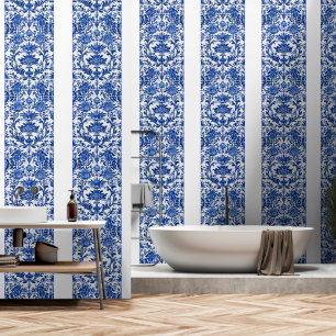 blau-farbene Grafik in Vollfarbe Tapete