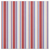 Blau-farbenes Muster in Beige, Rot und Cornflower Stoff (Muster)