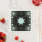 Blau Federn Sternburst geometrisch Serviette (Beispiel)