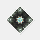 Blau Federn Sternburst geometrisch Serviette (Ecke)