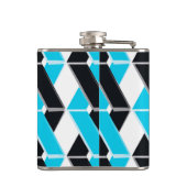 Blau, fett, cool, trendig geflochtene geometrische flachmann (Rückseite)