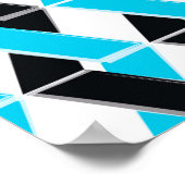 Blau, fett, cool, trendig geflochtene geometrische poster (Ecke)